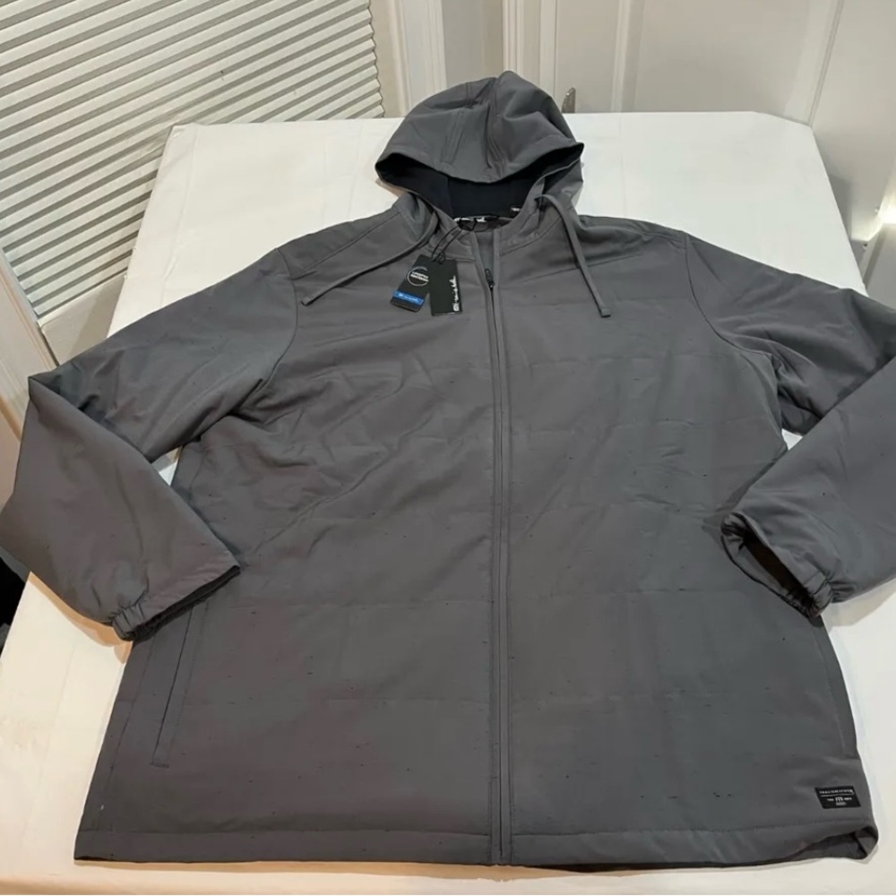 Travis Mathew Mens Every Amenity FZ Hoodie | No Logo Gray | Size 3XL